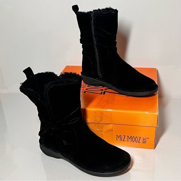 Miz Mooz Prance Suede Wool Lined Ankle Boots - Picture 4 of 7